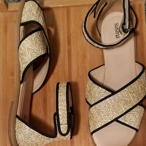 Woven flats with ankle strap size 8.5